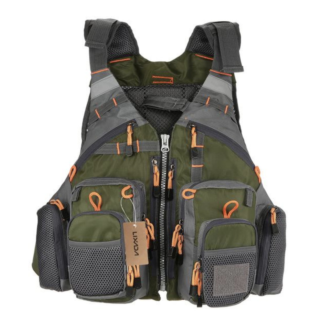 Sport Fishing Vest with Ample Storage and Safety Features