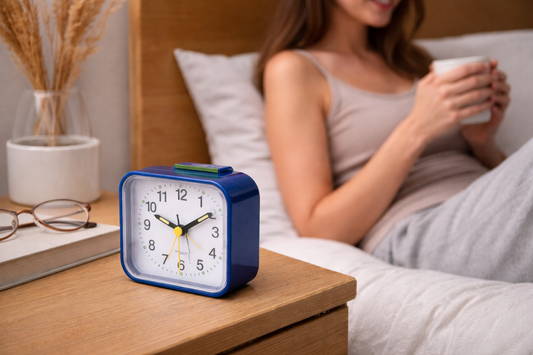 Silent Analog Alarm Clock with Gentle Light and Snooze Feature