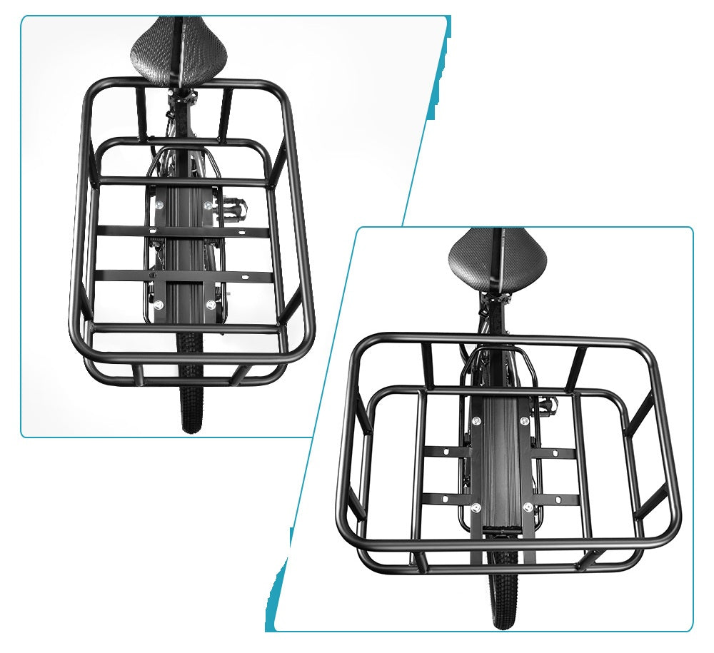 Heavy-Duty Metal Rear Bike Basket with Rack – Large Carrier for Groceries & Commutes