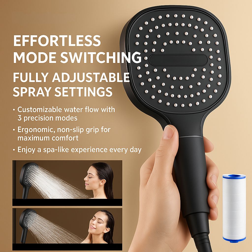 Turbo Boost High Pressure Shower Head with Advanced Filtration System