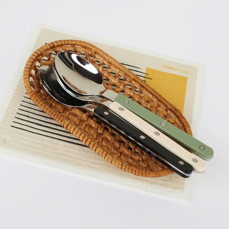24-Piece Engraved Stainless Steel Flatware Set