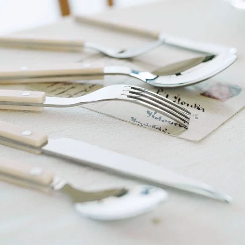 24-Piece Engraved Stainless Steel Flatware Set