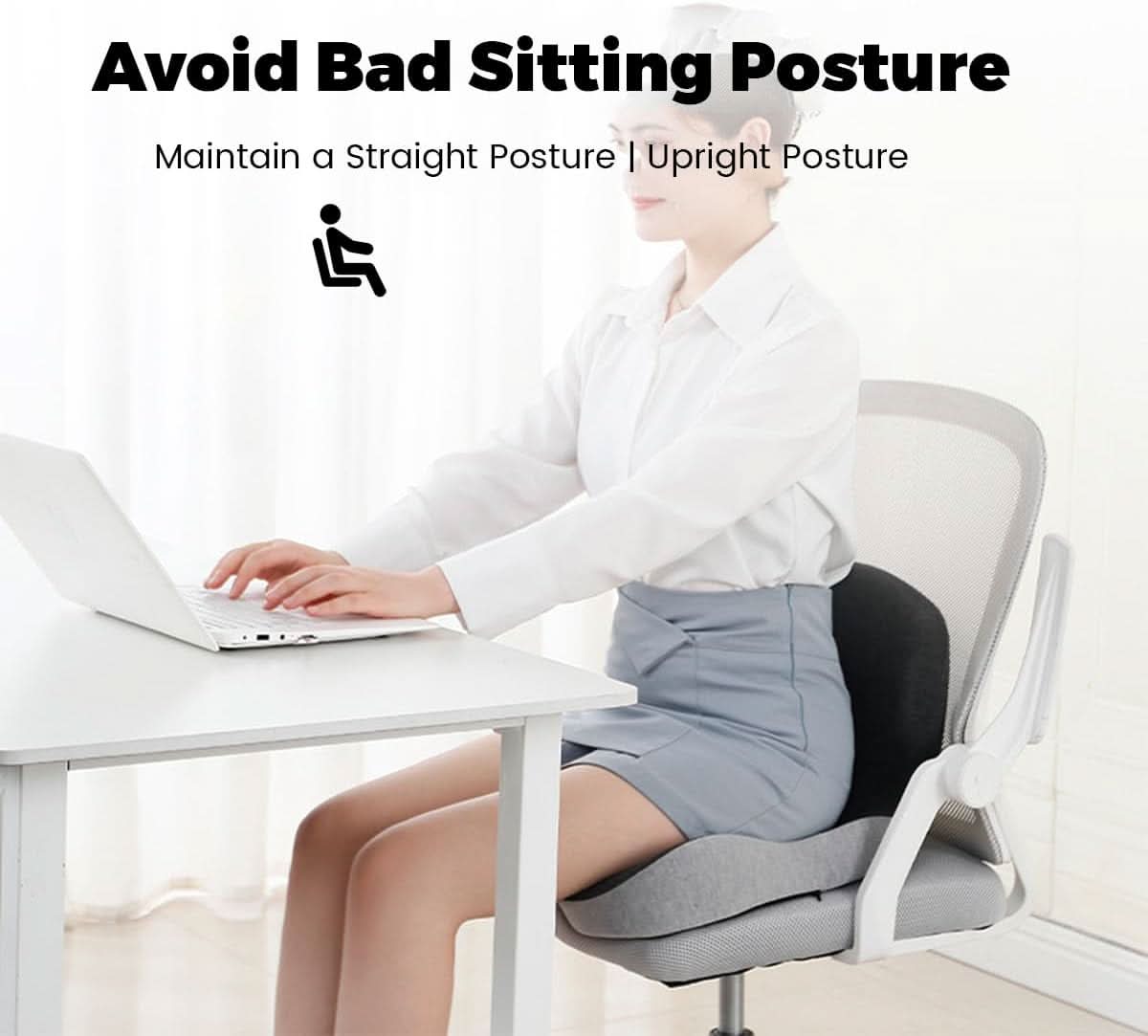 Ergonomic Support Seat Cushion with Lumbar Relief