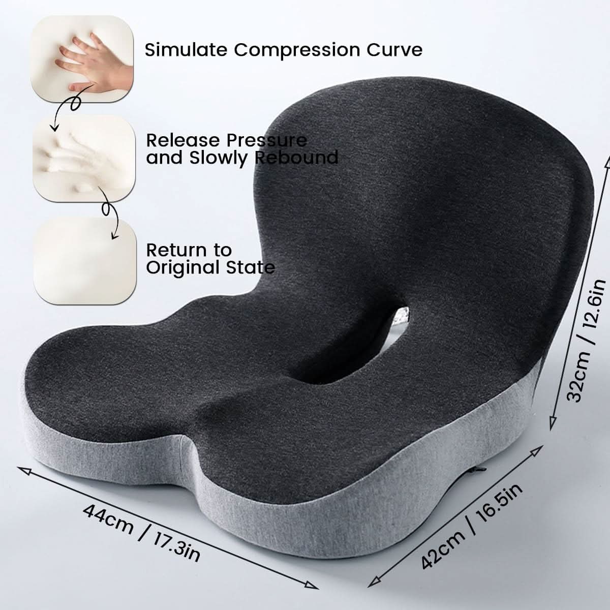 Ergonomic Support Seat Cushion with Lumbar Relief