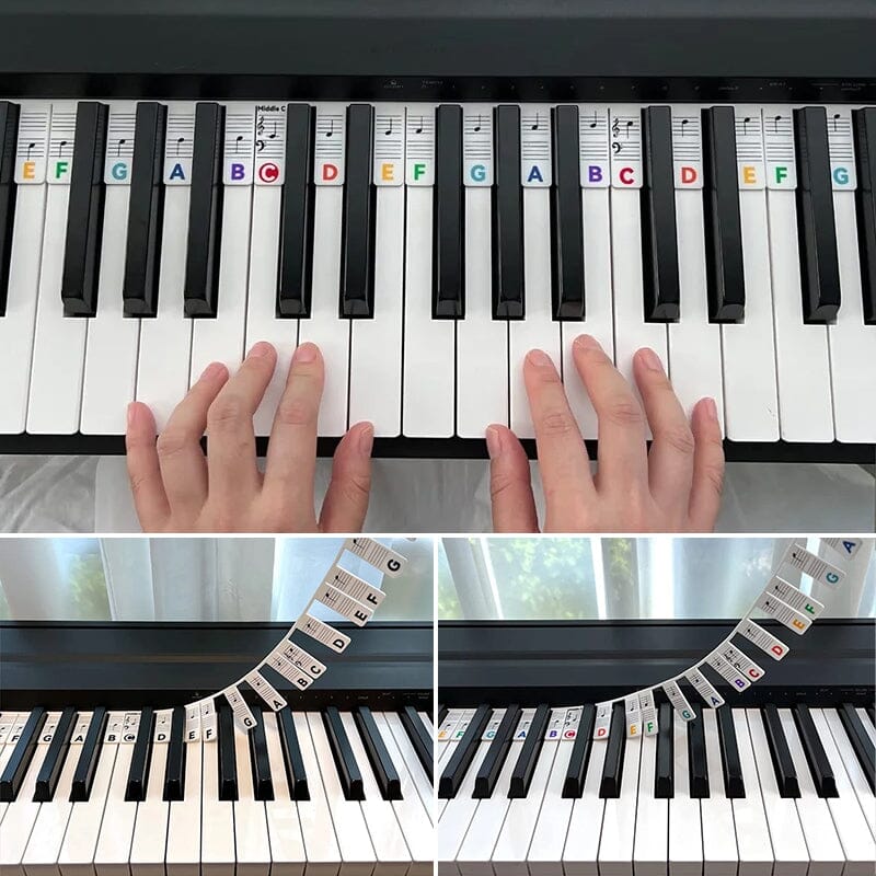 Removable Keyboard Note Labels for Piano Beginners