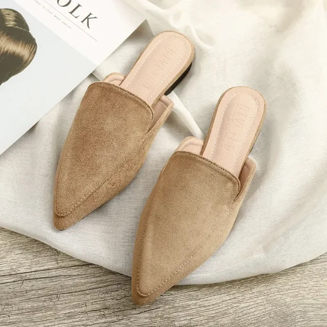 Elegant Pointed-Toe Suede Mules for Chic Style