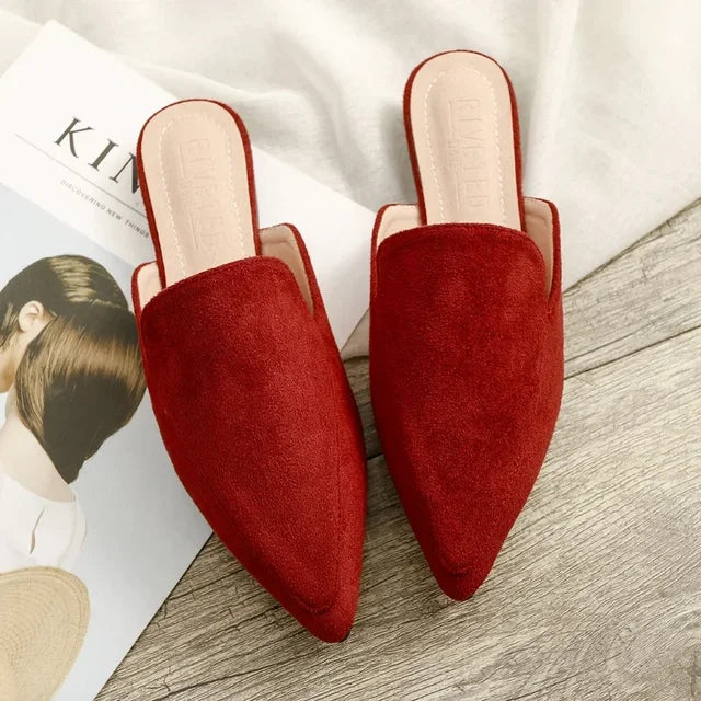 Elegant Pointed-Toe Suede Mules for Chic Style