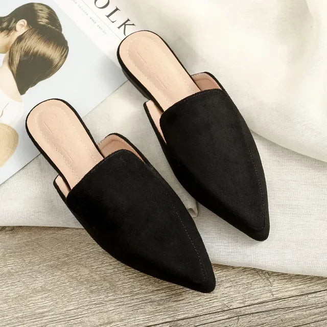 Elegant Pointed-Toe Suede Mules for Chic Style