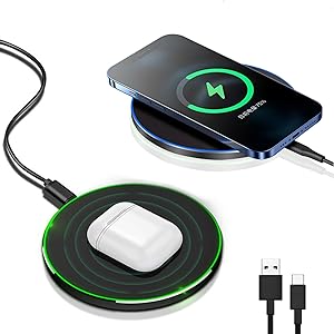 30W Wireless Charger Pad with USB C for iPhone, Samsung & Android Devices