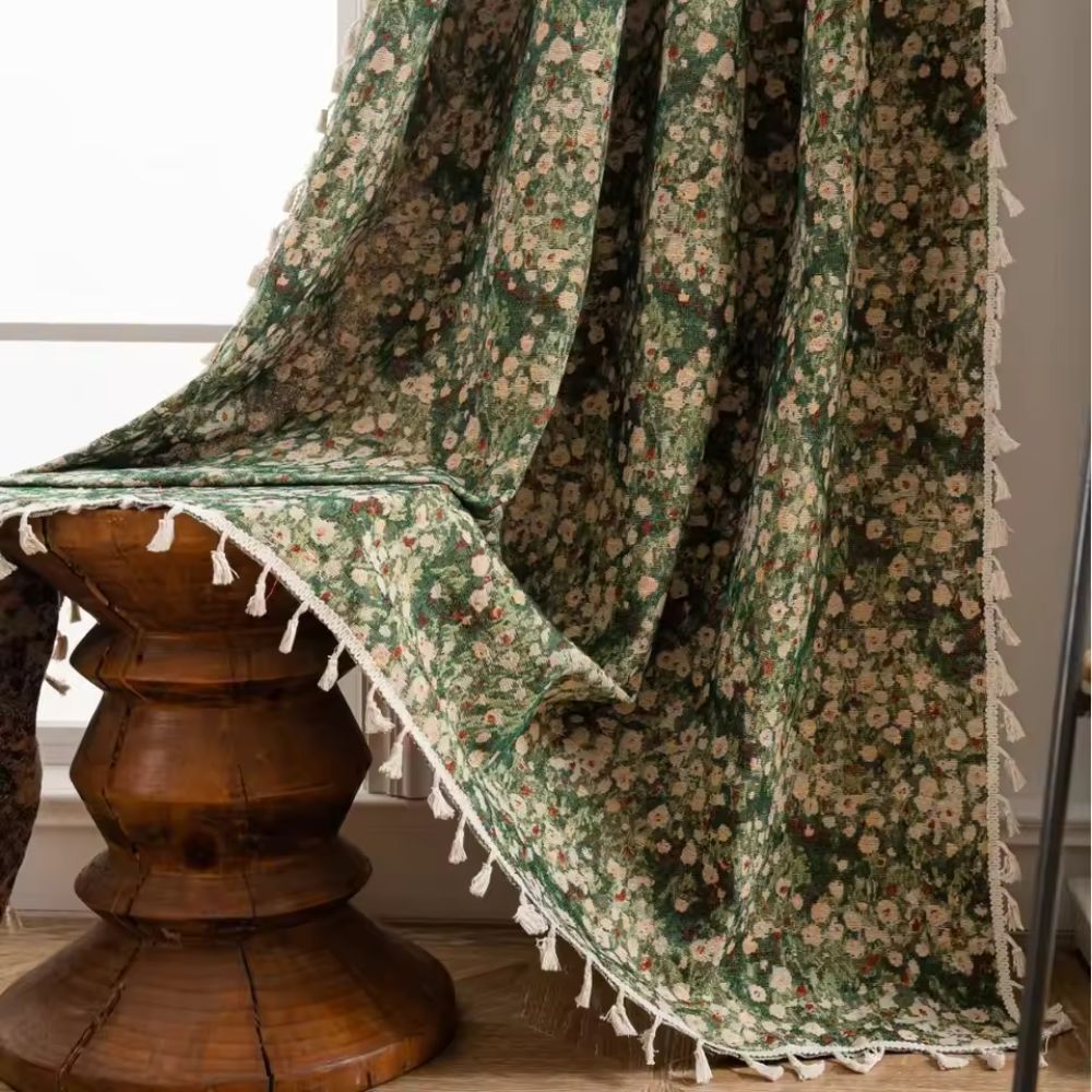 French Vintage Floral Pattern Curtains for Cozy Spaces