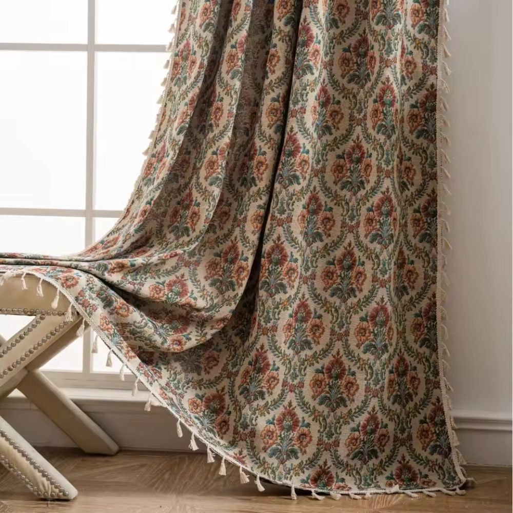French Vintage Floral Pattern Curtains for Cozy Spaces