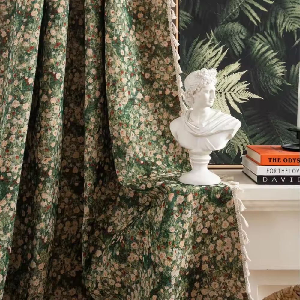 French Vintage Floral Pattern Curtains for Cozy Spaces