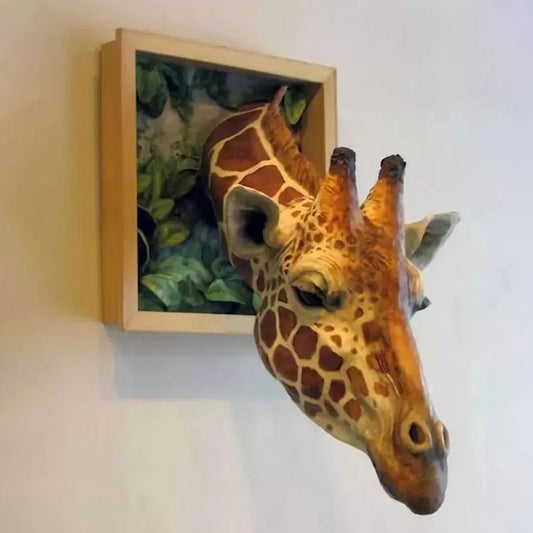Giraffe Head Wall Sculpture - 3D Lifesize Art Decor