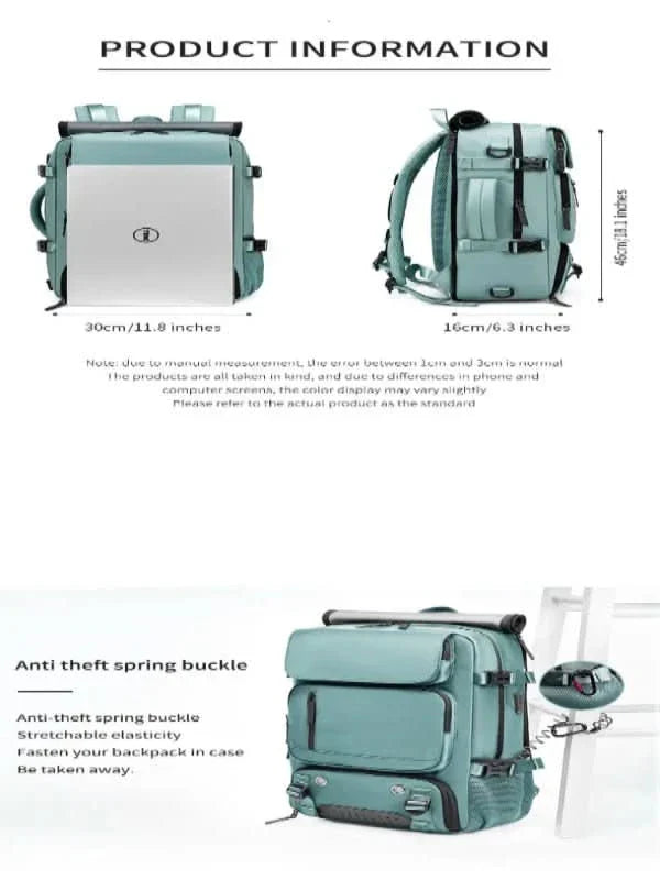 Spacious Waterproof USB Travel Backpack with Anti-Theft Features