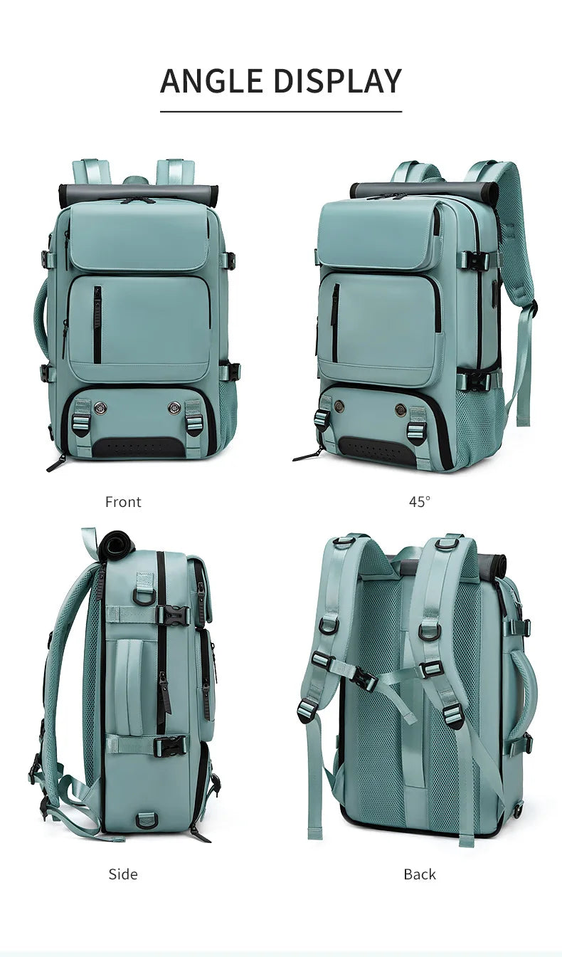 Large Waterproof Backpack for Travel with USB Charging Port