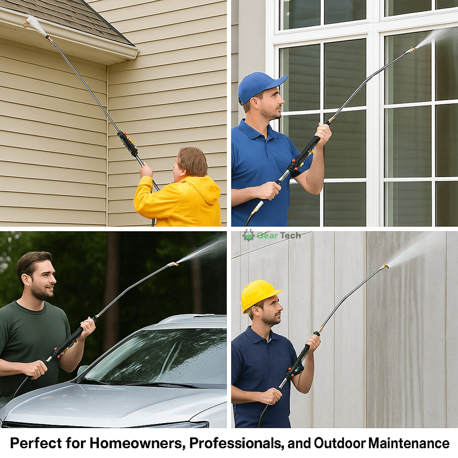 Telescoping Pressure Washer Wand Kit | 4000 PSI, 7 Tips for Roofs & Gutters