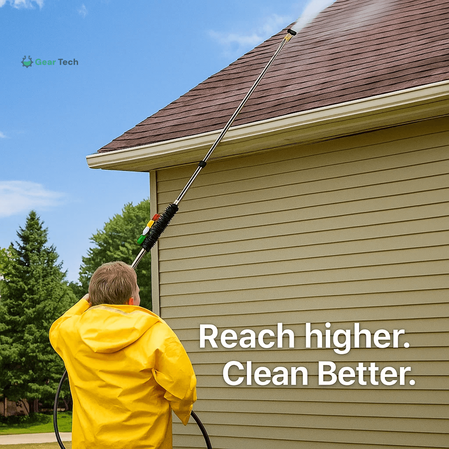 Telescoping Pressure Washer Wand Kit | 4000 PSI, 7 Tips for Roofs & Gutters