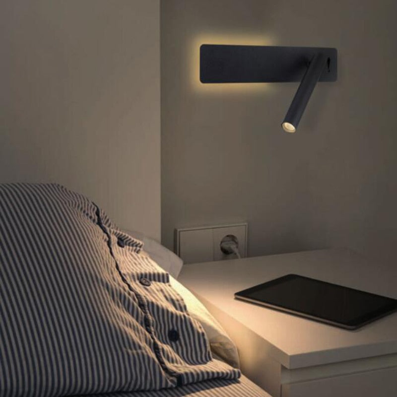 Swivel LED Bedroom Reading Light with Adjustable Brightness and Color Modes