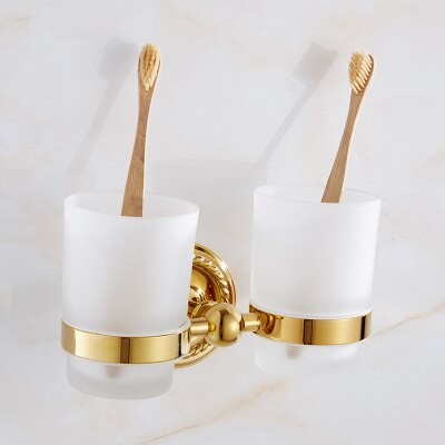 Gold Bathroom Accessory Set