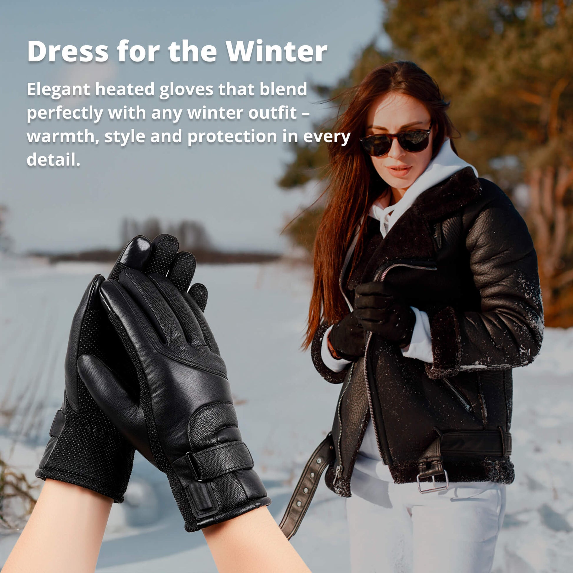 Heated Ladies' Thermal Waterproof Winter Gloves with Touchscreen & USB Charging