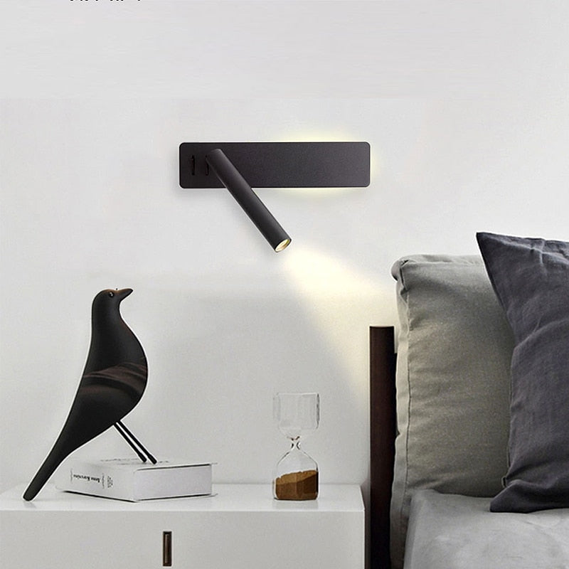 Swivel LED Bedroom Reading Light with Adjustable Brightness and Color Modes