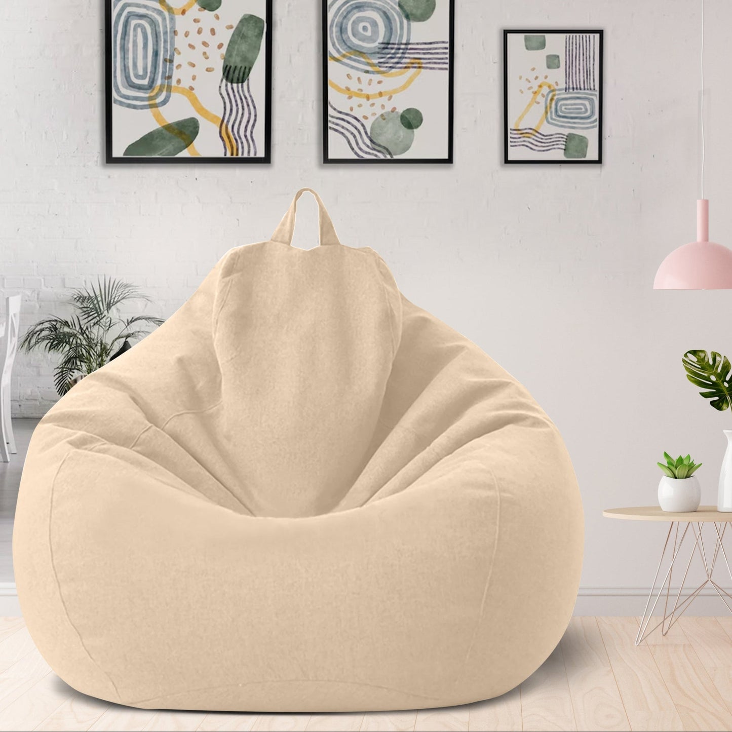 Luxury Linen Bean Bag Cover – Ergonomic Comfort for Stylish Seating