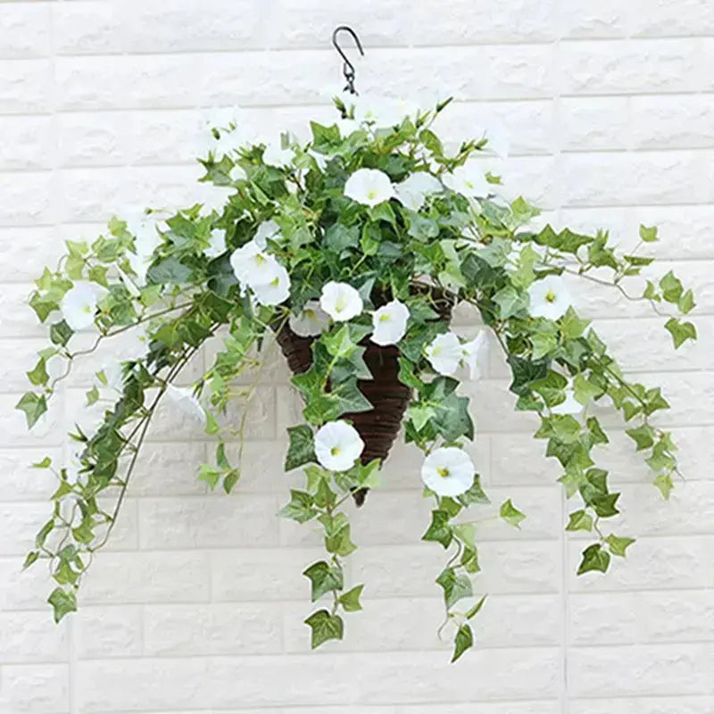 UV-Protected Faux Morning Glory Flowers - Buy One, Get One Free!