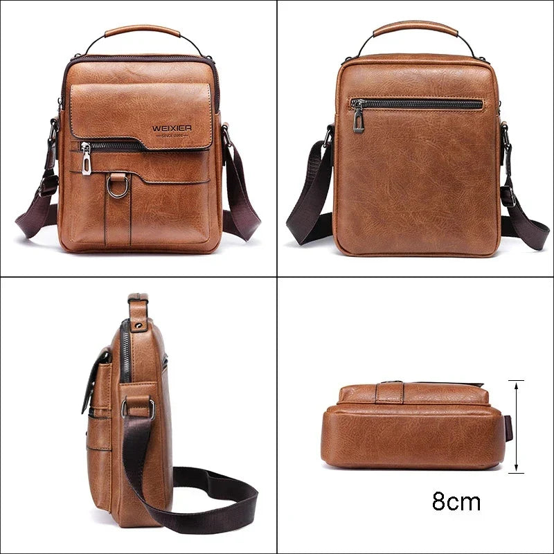 Men's Leather Shoulder Bag | Durable, Adjustable Strap for Work or Casual Use