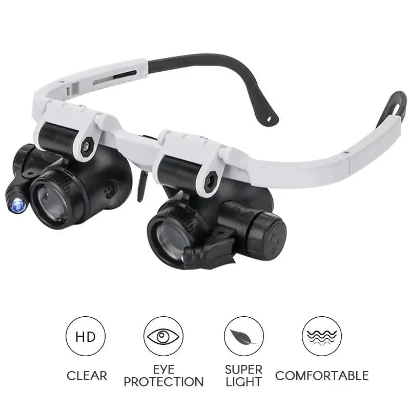 LED Magnifying Glasses with 8x, 15x, 23x Zoom for Precision Tasks