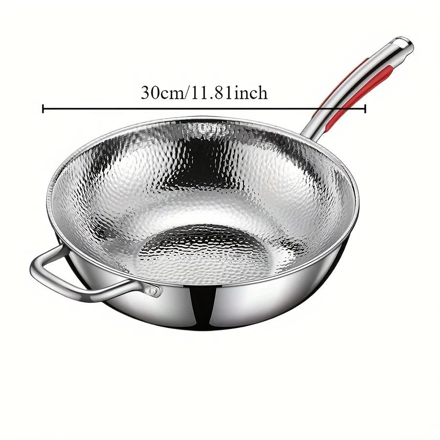 Premium Titanium Round-Bottom Wok for Induction Cooking and Stir-Frying