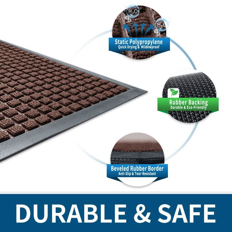 Durable Anti-Slip Dirt Scraping Doormat for Entryways