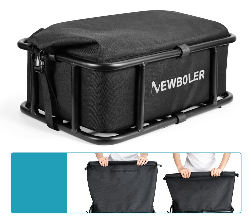 Heavy-Duty Metal Rear Bike Basket with Rack – Large Carrier for Groceries & Commutes