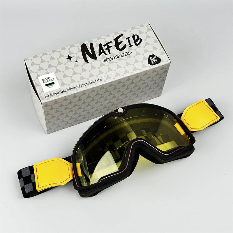 Vintage Men's Motorcycle Goggles, Windproof Retro Design