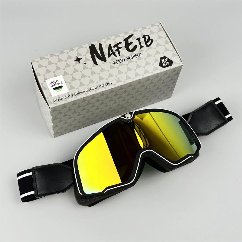 Vintage Men's Motorcycle Goggles, Windproof Retro Design