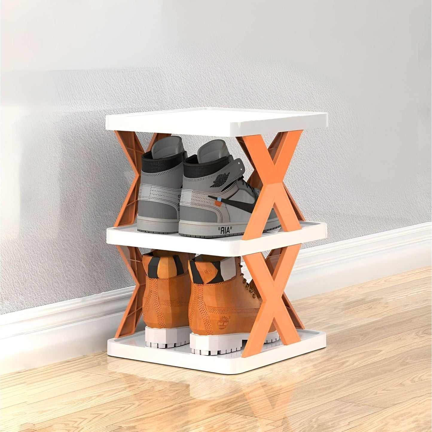 Foldable Multi-Tier Shoe Rack for Compact Spaces