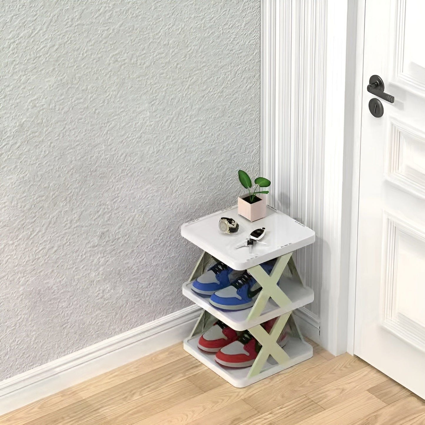 Foldable Multi-Tier Shoe Rack for Compact Spaces