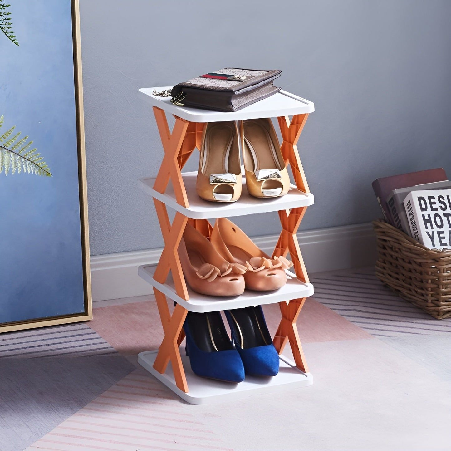 Foldable Multi-Tier Shoe Rack for Compact Spaces