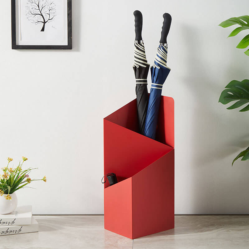 Scandinavian Minimalist Metal Umbrella Stand with Drip Tray