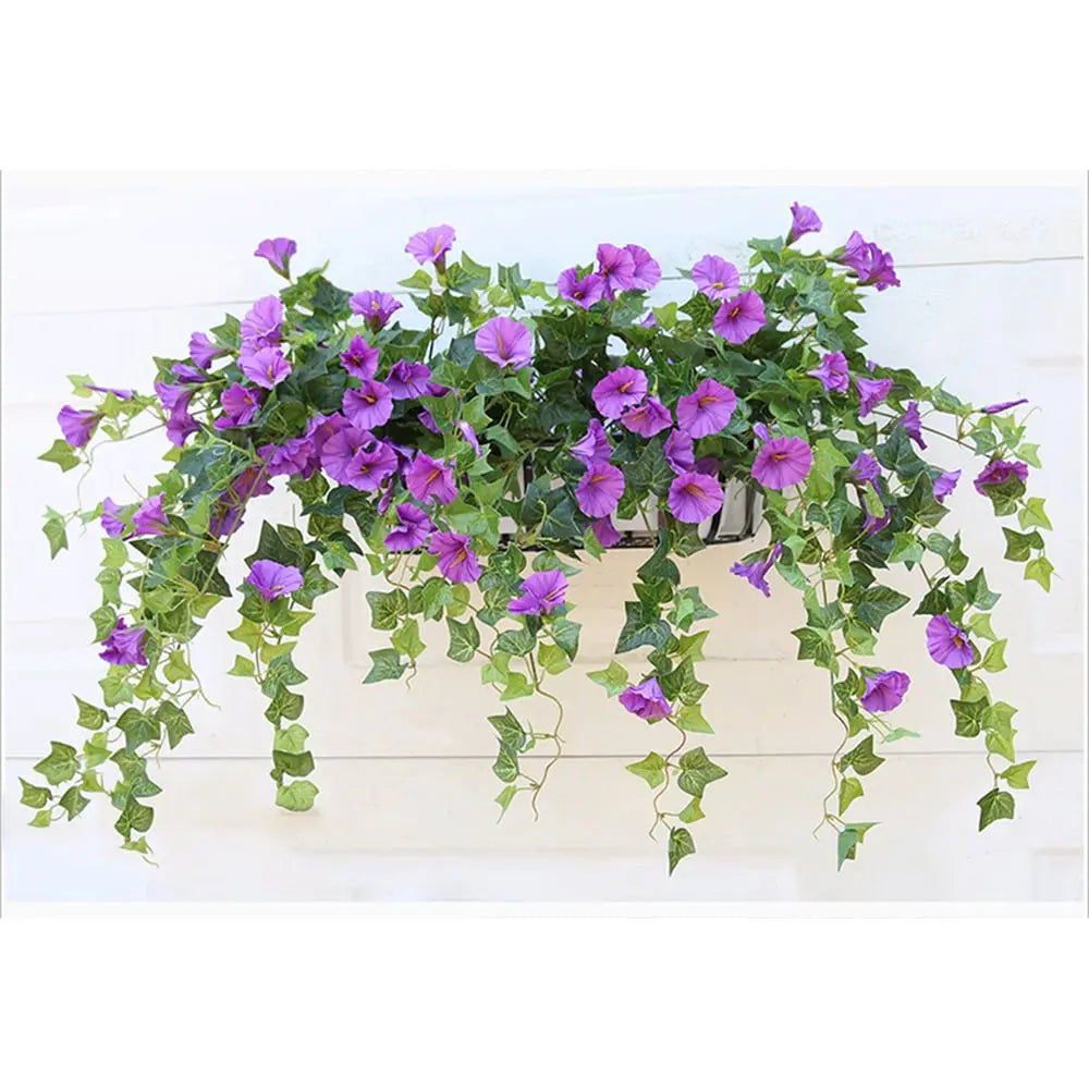 UV-Protected Faux Morning Glory Flowers - Buy One, Get One Free!