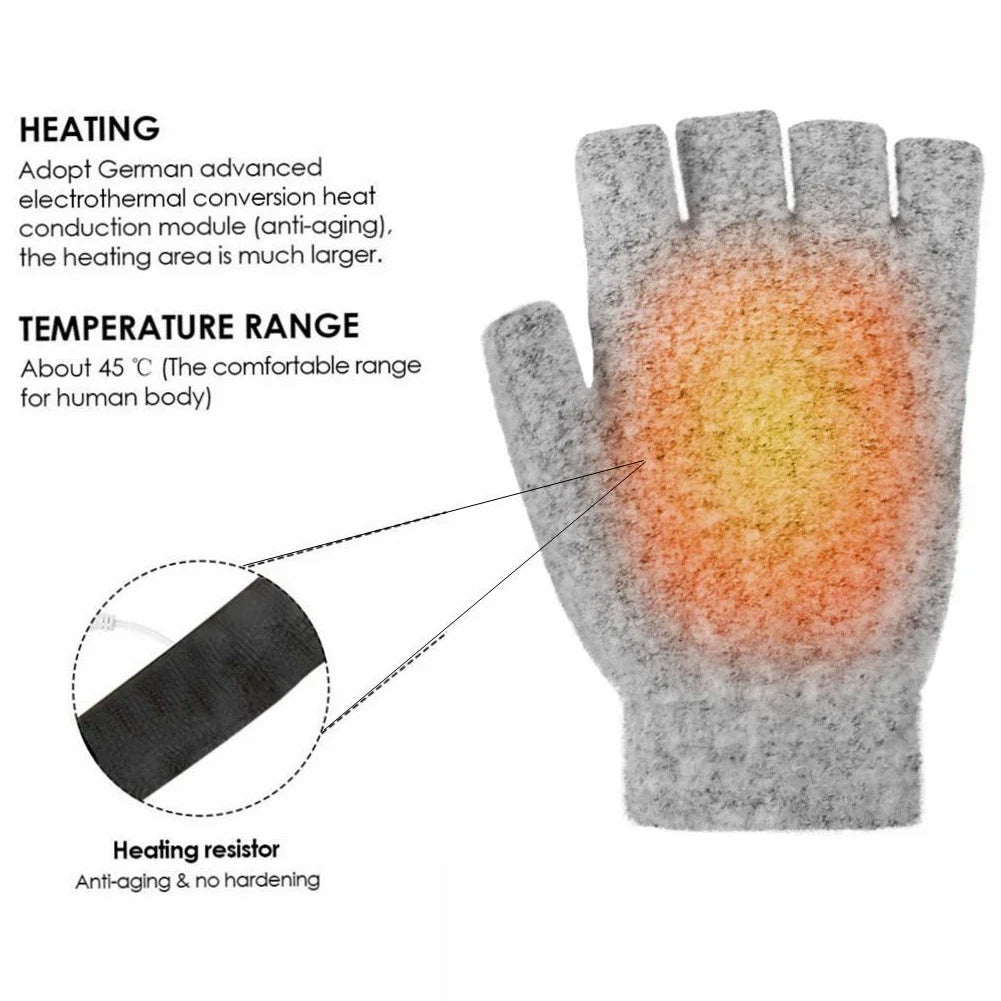 USB Rechargeable Heated Gloves with Adjustable Warmth Settings