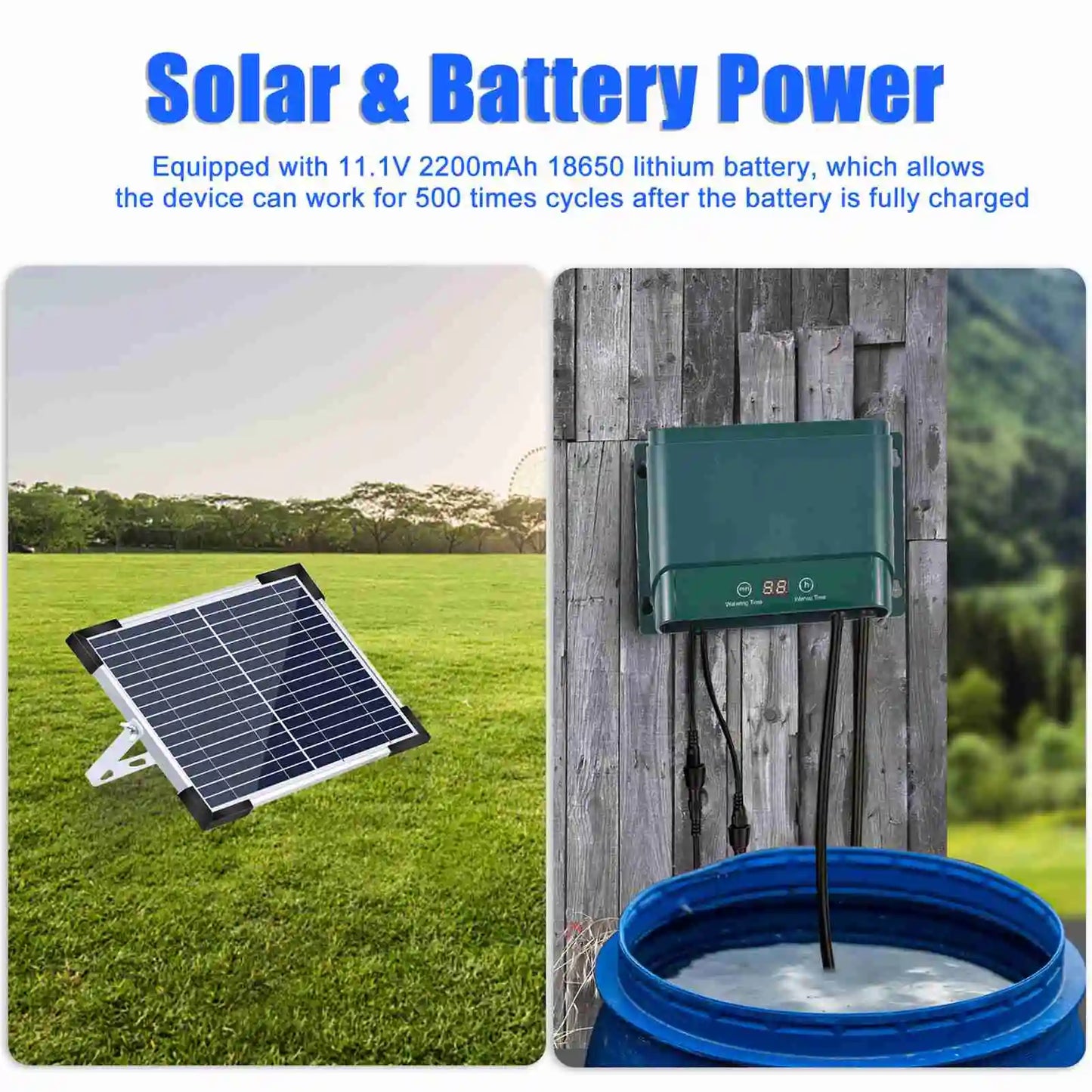 Solar-Powered Drip Irrigation Kit with 30 Modes & 7 Timers
