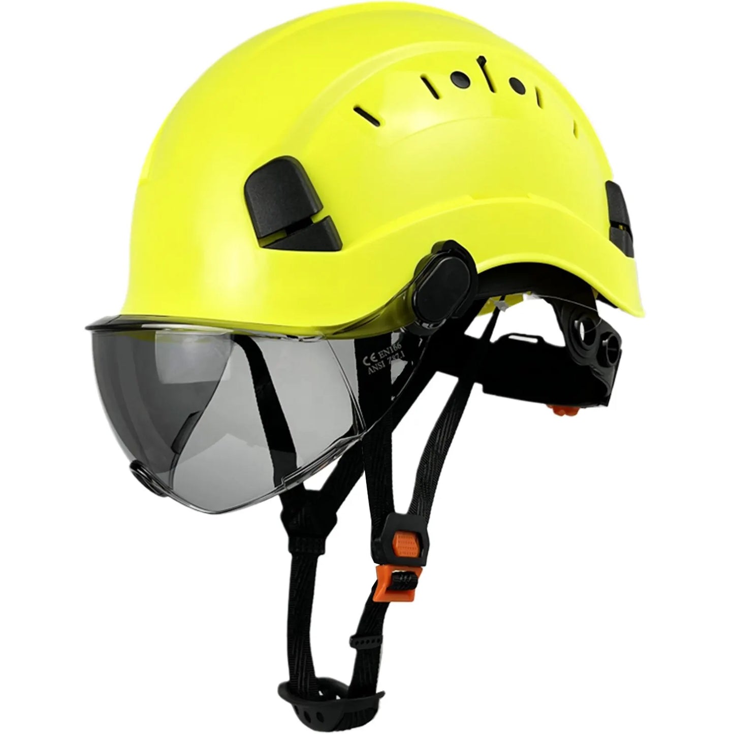 CE ABS Safety Helmet with Built-in Goggles & Visor - Industrial Protection
