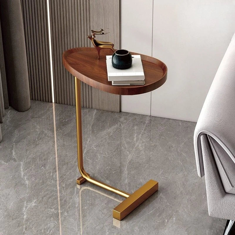 C-Shaped Mobile Side Table for Sofa or Bed