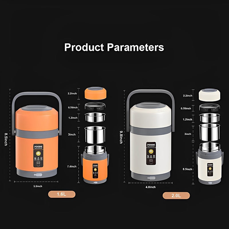 USB-Powered Portable Lunch Box with 304 Stainless Steel Warmer