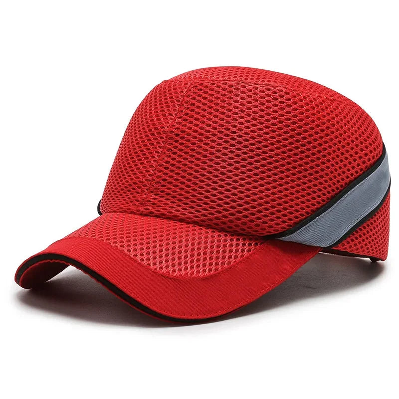 Red Safety Bump Cap - Durable Helmet for Home, Work, and Factory Use