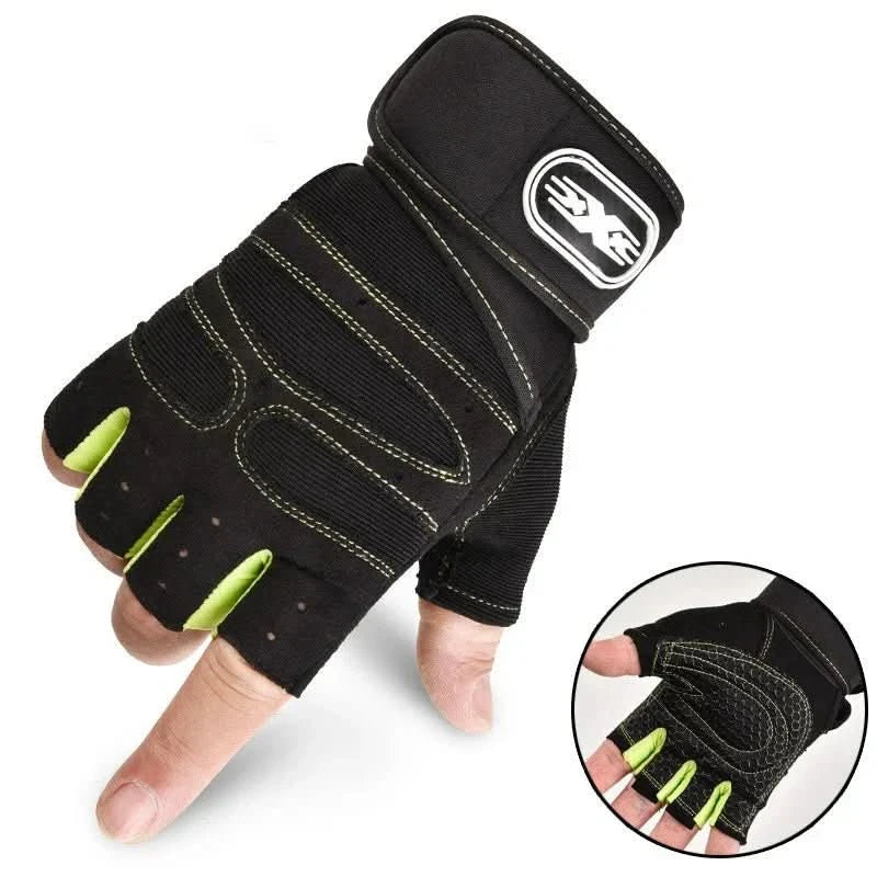 Shock-Resistant Fitness Gloves with Wrist Support for Strength Training & Cycling