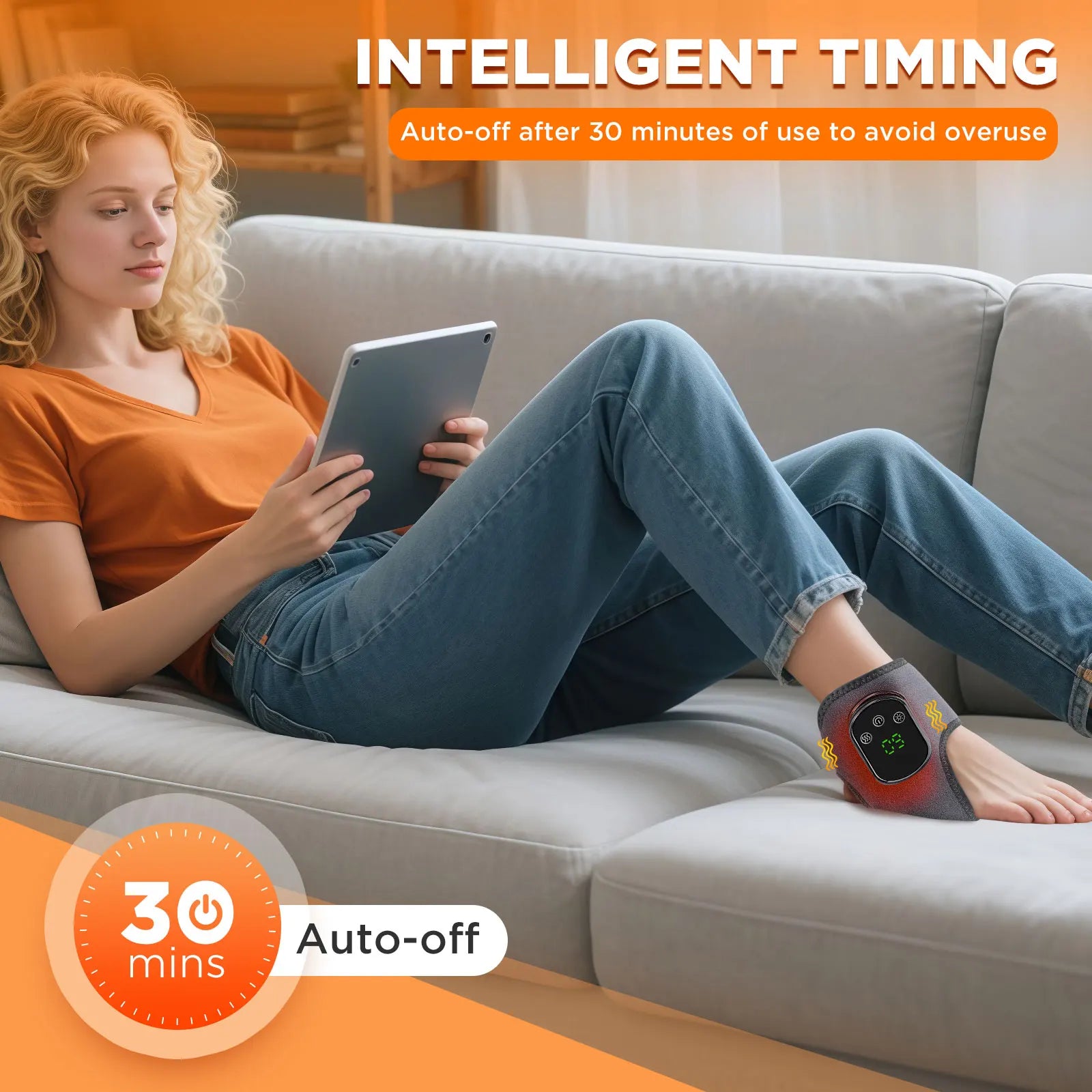 Infrared Heated Ankle Massager with Adjustable Vibration