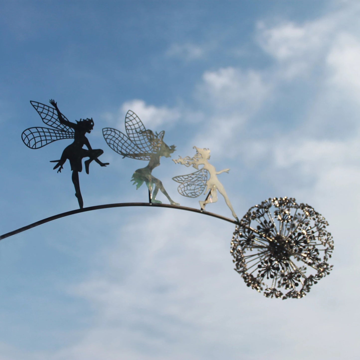 Fairy Garden Statue | Intricate Metal Art for Outdoor Spaces
