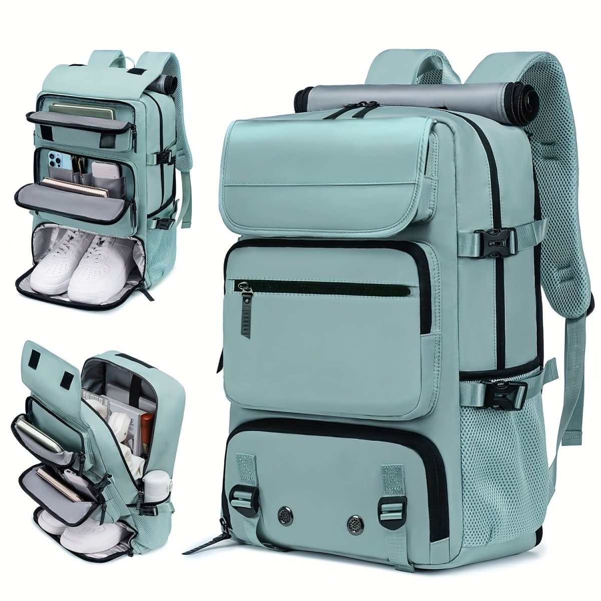 Spacious Waterproof USB Travel Backpack with Anti-Theft Features