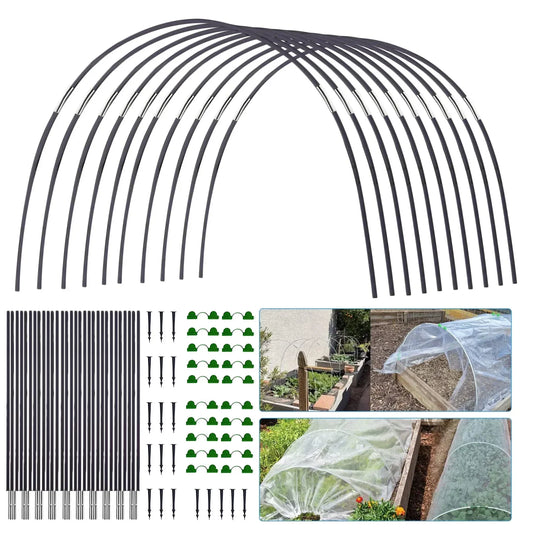 DIY Fiberglass Garden Arch Tunnel Set for Raised Beds and Cold Frames